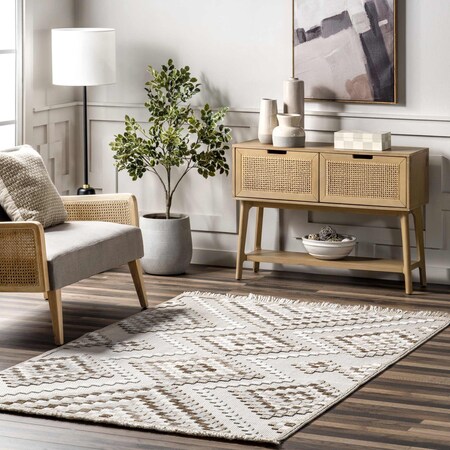 Nuloom Marceline Colorful Modern Diamond Fringe Area Rug 4ft x 6ft ACOS06B-406